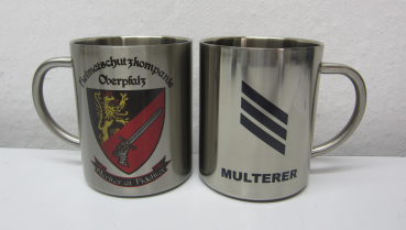 Edelstahltasse HSchKP Oberpfalz m. Dienstgrad u. Wunschname